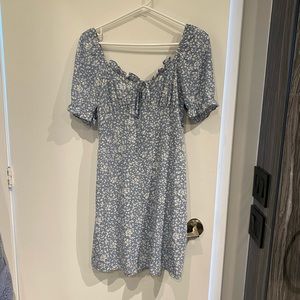 Missguided Blue Floral Sundress - Puffy sleeves